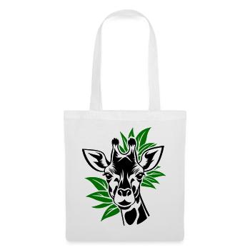 Giraffe with leaves in the background - Tote Bag - white - Front