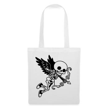Cupidon Squelette aux ailes noires - Sac en tissu - blanc - Devant