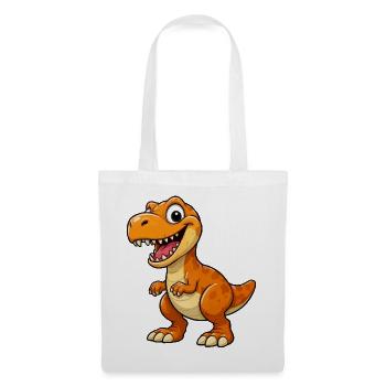 Lustiger Dino Cartoon T-Rex - Stoffbeutel - Weiß - Vorne