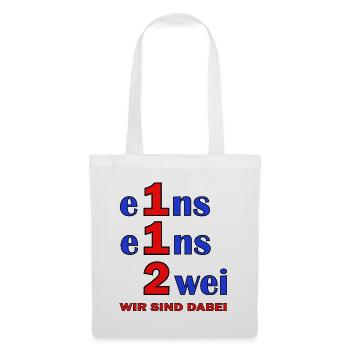 Eins Eins Zwei – Wir Sind Dabei - Feuerwehr - Stoffbeutel - Weiß - Vorne