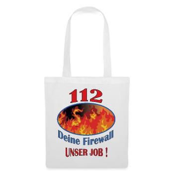 112 Deine Firewall Unser Job - Stoffbeutel - Weiß - Vorne