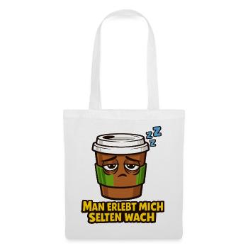 Schläfriger Kaffee Spruch - Stoffbeutel - Weiß - Vorne