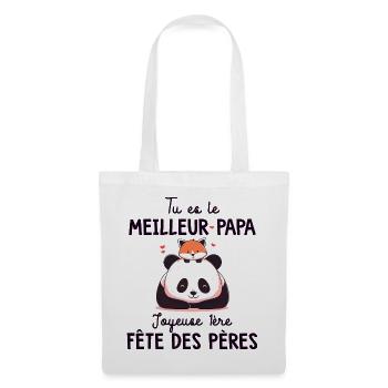 Meilleur papa fête des pères pére - Sac en tissu - blanc - Devant