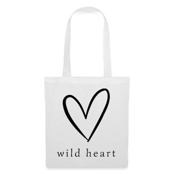 Wild Heart | Modern Herz Shirt - Stoffbeutel - Weiß - Vorne