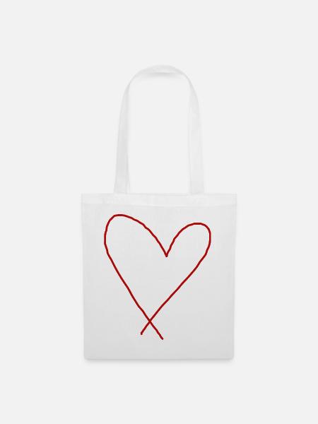 Rotes Herz Geschenkidee Liebe verliebt  - Stoffbeutel - Weiß