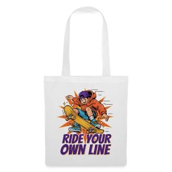 Skateboard Ride Your Own Line Cartoon Streetwear - Stoffbeutel - Weiß - Vorne