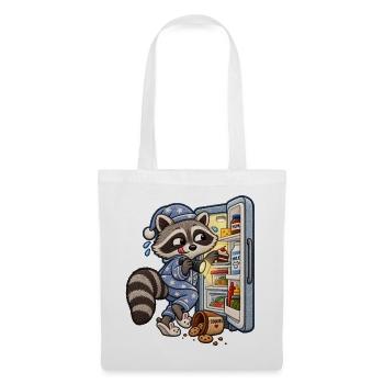 Waschbär auf nächtlicher Snacktour - Stoffbeutel - Weiß - Vorne