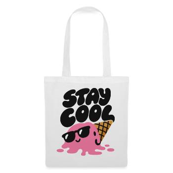 Stay Cool – Eiscreme mit Sonnenbrille - Stoffbeutel - Weiß - Vorne