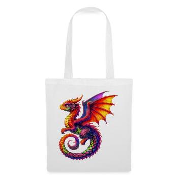 Drache - Stoffbeutel - Weiß - Vorne