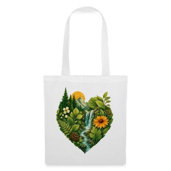 Naturliebhaber Ich liebe Natur Naturschutz Herz - Stoffbeutel - Weiß - Vorne