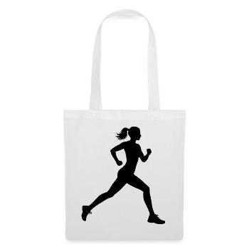Geschenkidee für eine Running mit Running - Stoffbeutel - Weiß - Vorne