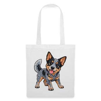 Australian Cattle Dog Kawaii Style – Hund - Stoffbeutel - Weiß - Vorne