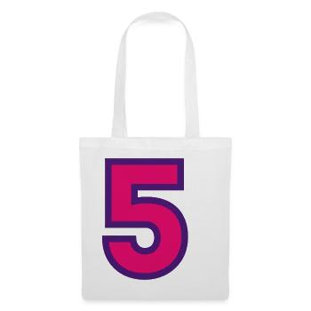 5 Geburtstag Nummer 5 Jahre Kinder T-Shirt - Stoffbeutel - Weiß - Vorne