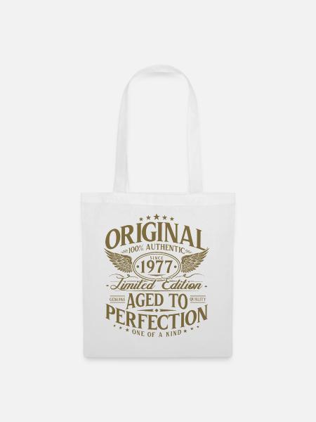 Original 1977 Jahrgang Vintage Geburtstag Retro - Stoffbeutel - Weiß