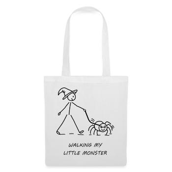 Walking My Little Monster - Stoffbeutel - Weiß - Vorne