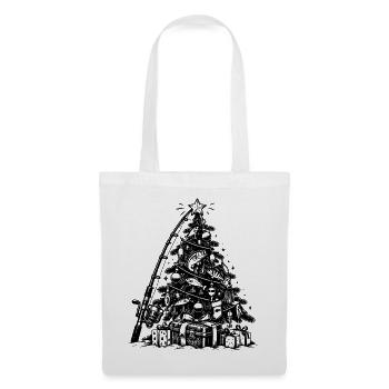 Lustiges Angler Weihnachtsgeschenk - Stoffbeutel - Weiß - Vorne