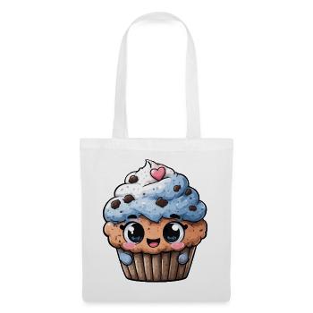 Kawaii Cupcake Herzglück - Stoffbeutel - Weiß - Vorne