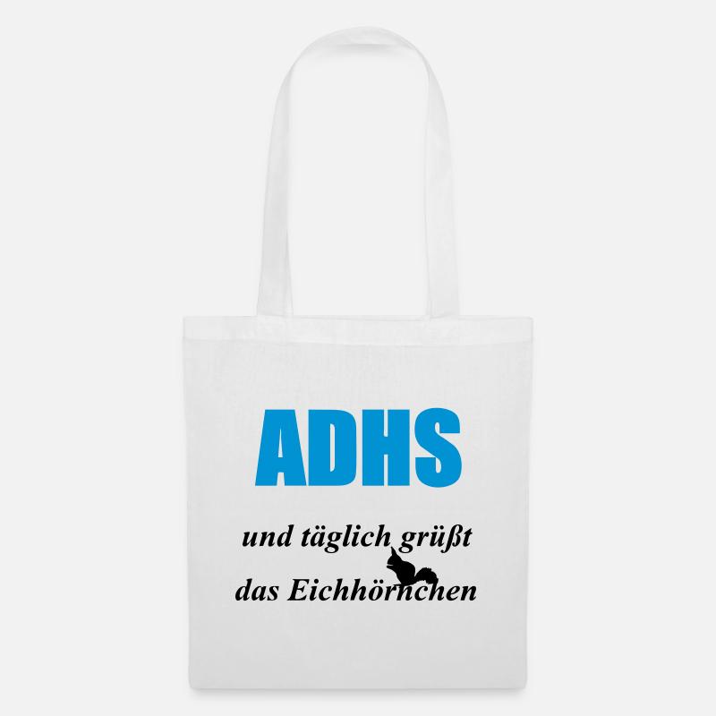 ADHS Eichhörnchen Geschenk - Stoffbeutel - Weiß