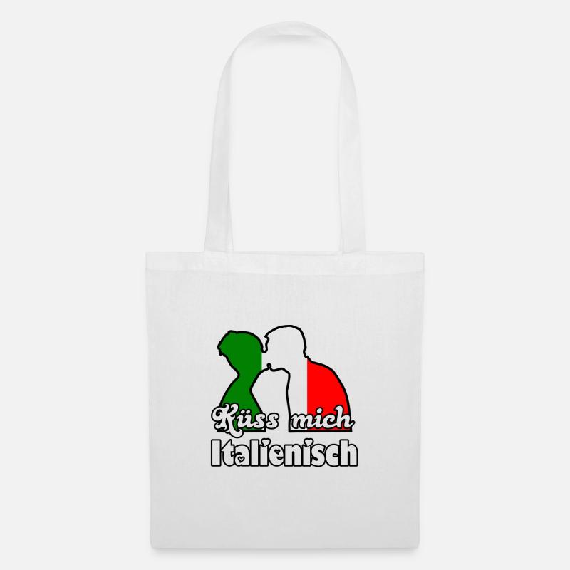 Küss mich Italienisch Geschenk - Stoffbeutel - Weiß