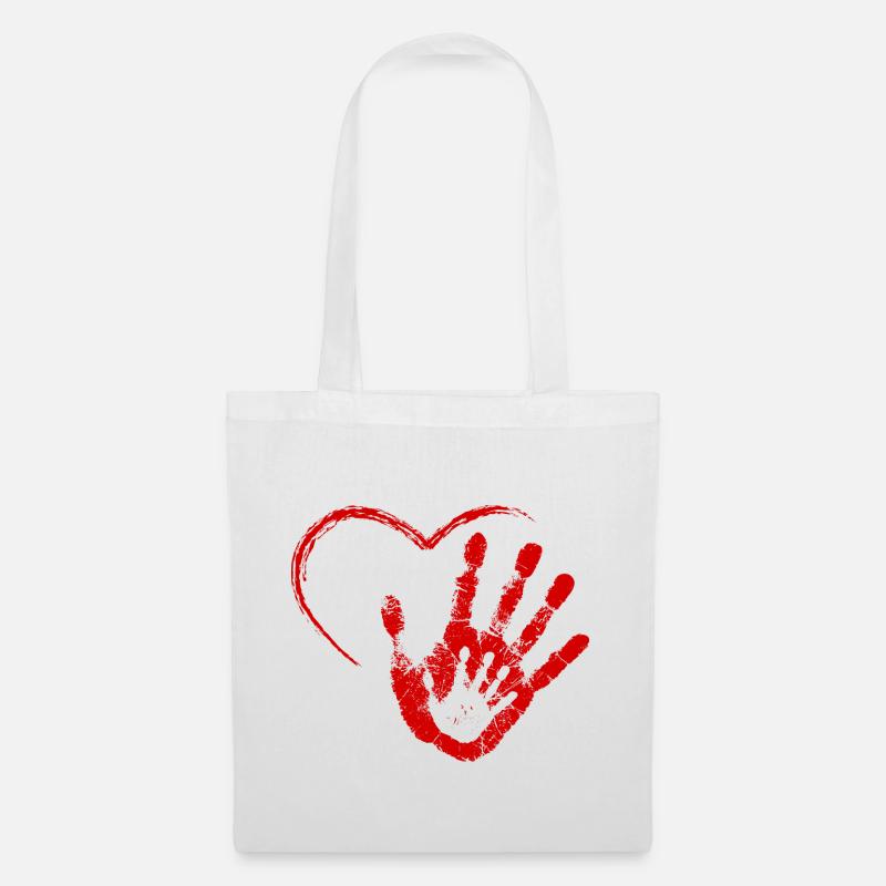 Hand aufs Herz - Stoffbeutel - Weiß