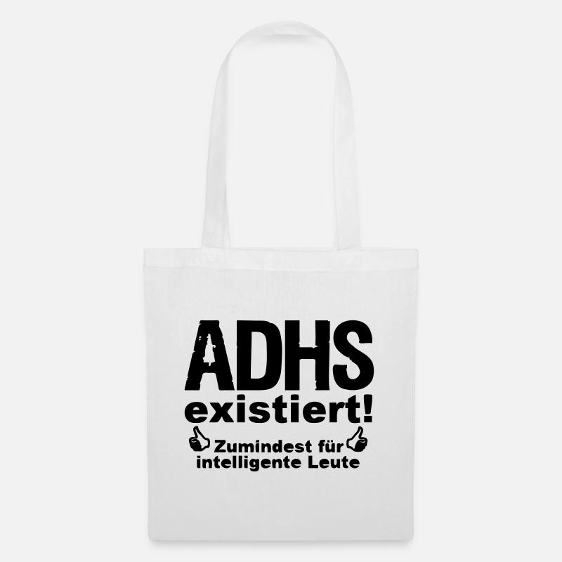 ADHS Spruch hyperaktiv Medizin Geschenk - Stoffbeutel - Weiß