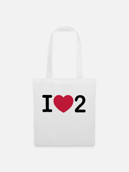 I love 2 - Tote Bag - white