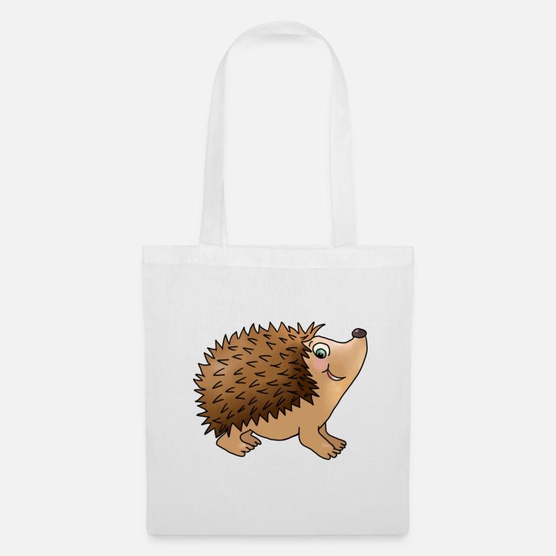 Freundlicher Igel - Stoffbeutel - Weiß
