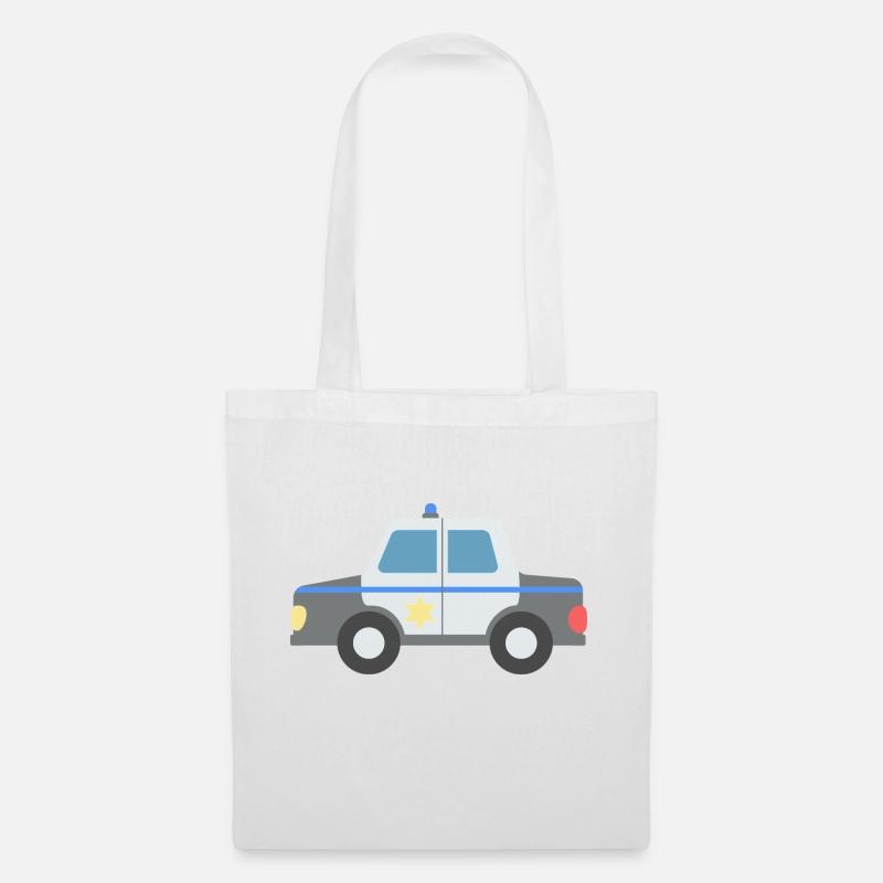 Polizei Auto - Stoffbeutel - Weiß