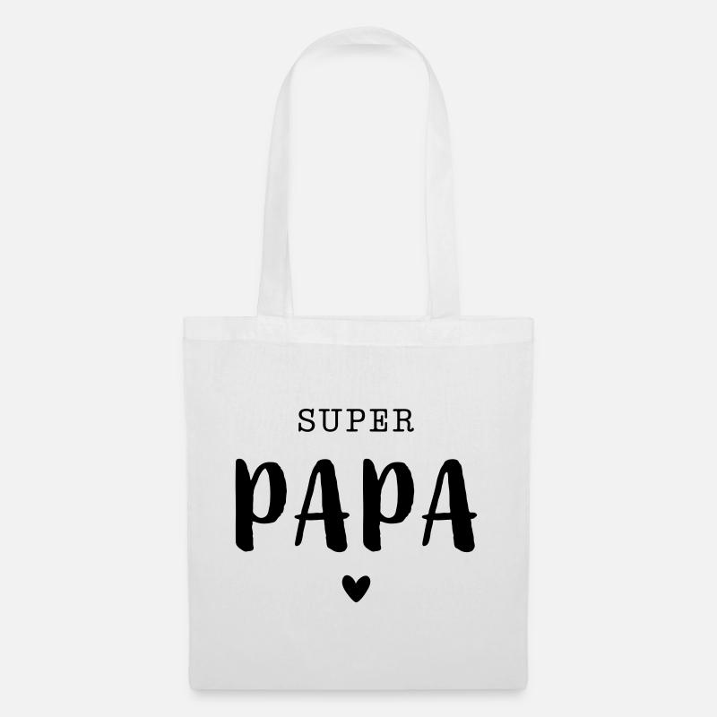 Super Papa mit Herz - Stoffbeutel - Weiß