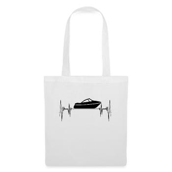 Bateau coeur de ligne de cœur battement de cœur bateau à moteur capitaine été - Sac en tissu - blanc - Devant