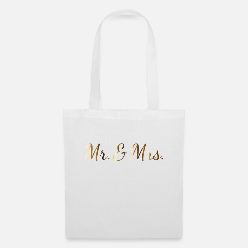 Mr. und Mrs. - Stoffbeutel - Weiß