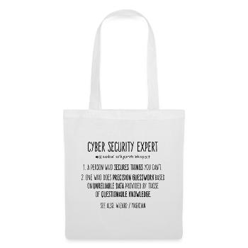 Définition d’expert en cybersécurité - édition noire - Sac en tissu - blanc - Devant
