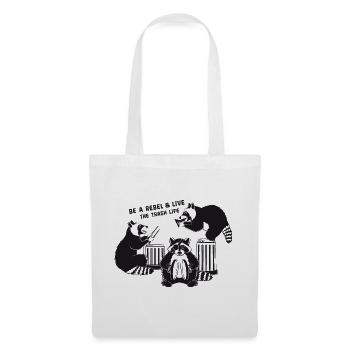 Racoon Band - soyez un rebelle et vivez la vie des ordures - Sac en tissu - blanc - Devant