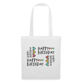 JAHRESTAG. ALLES GUTE ZUM GEBURTSTAG!. ALLES GUTE ZUM GEBURTSTAG!. - Stoffbeutel - Weiß - Vorne