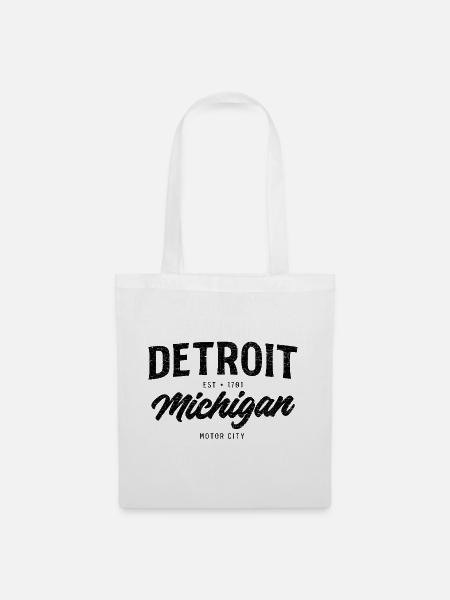 Detroit Motor City – Vintage Städte-Design - Stoffbeutel - Weiß