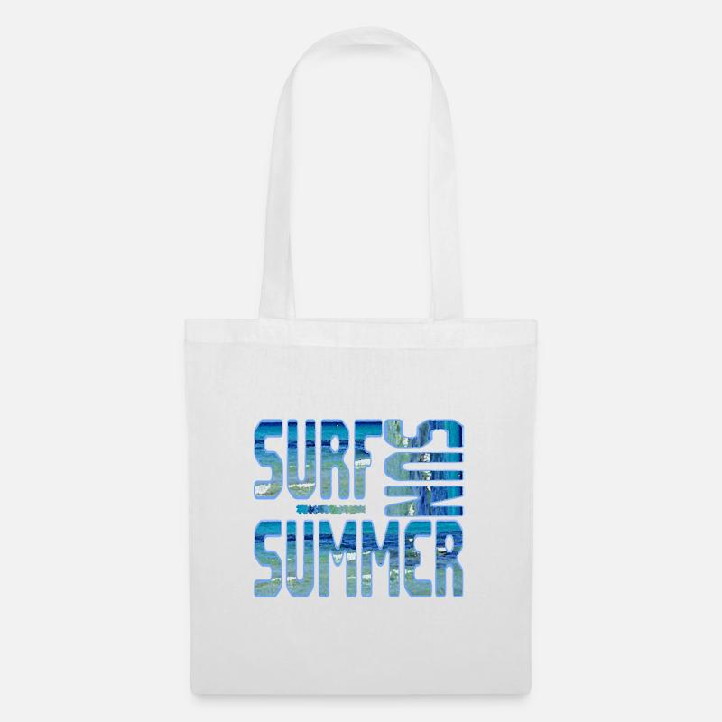 Sommer Surf Blue Strand Meer Wasser Sonne - Stoffbeutel - Weiß