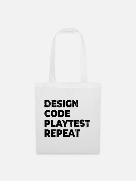 Design Code Spieltest Wiederholung - Stoffbeutel - Weiß