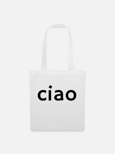 Ciao – Klassisches italienisches Grußdesign - Stoffbeutel - Weiß
