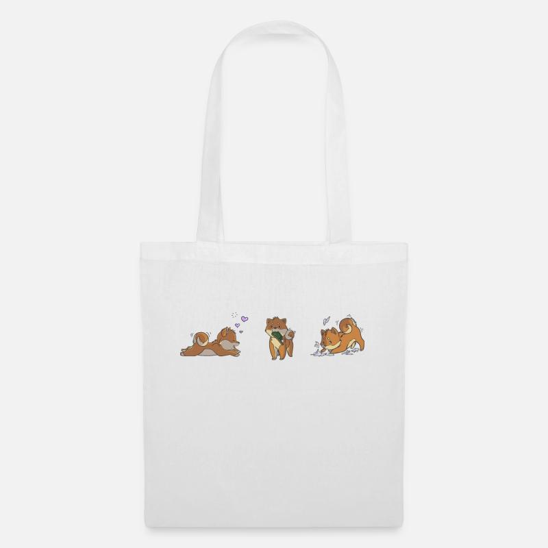 shiba 3 rot - Stoffbeutel - Weiß