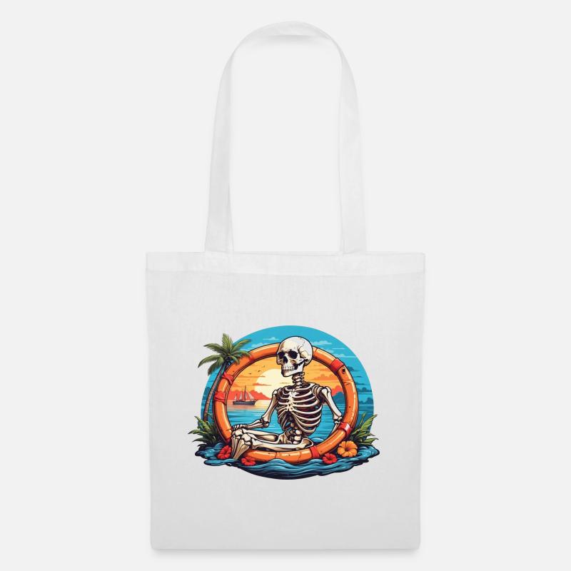 Skeleton at Sunset - Tote Bag - white