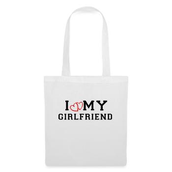 J’aime ma copine - Sac en tissu - blanc - Devant