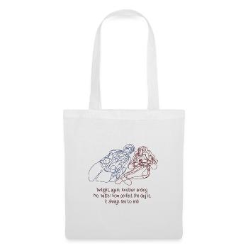 Vampir Line-Art Design mit Quote - Stoffbeutel - Weiß - Vorne