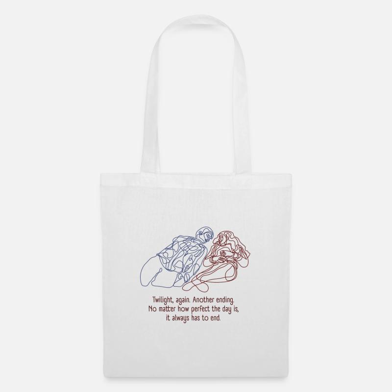 Vampire Line-Art Design mit Quote - Tote Bag - white