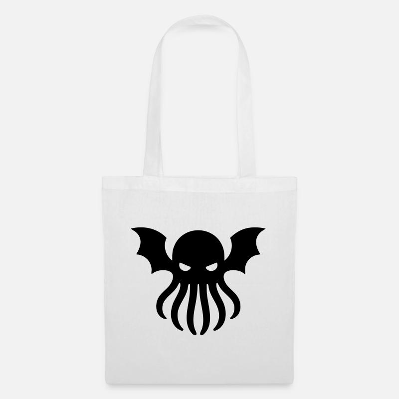 Geometrisches Cthulhu – Monochromes Symbol - Stoffbeutel - Weiß