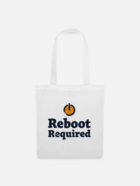 REBOOT REQUIRED Neustart Erforderlich - Stoffbeutel - Weiß
