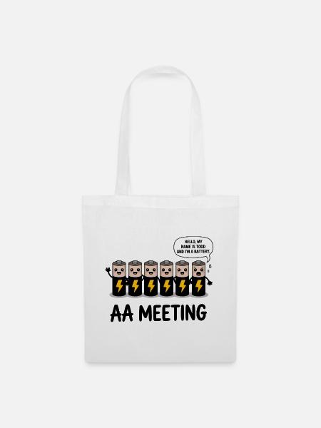 AA Meeting - Funny Anonymous Alcoholics T-Shirt - Stoffbeutel - Weiß