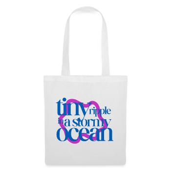 Tiny ripple in a stormy ocean (pink background) - Tote Bag - white - Front