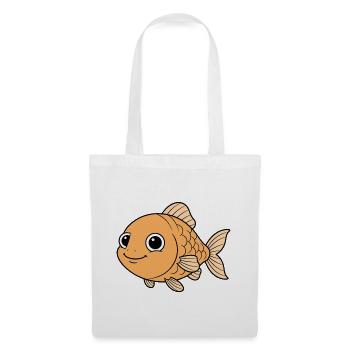Dessin animé joyeux du poisson rouge orange - Sac en tissu - blanc - Devant