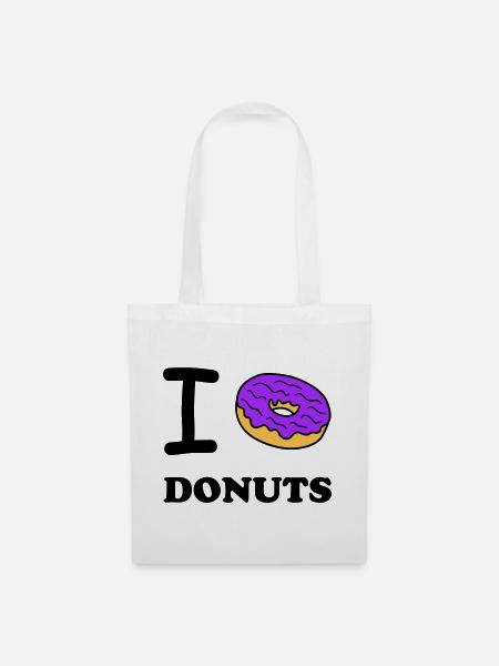 I Love Donuts - Stoffbeutel - Weiß