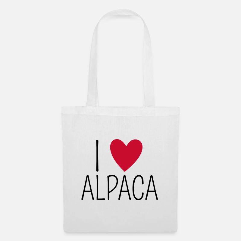 I LOVE ALPACA - Design - Stoffbeutel - Weiß